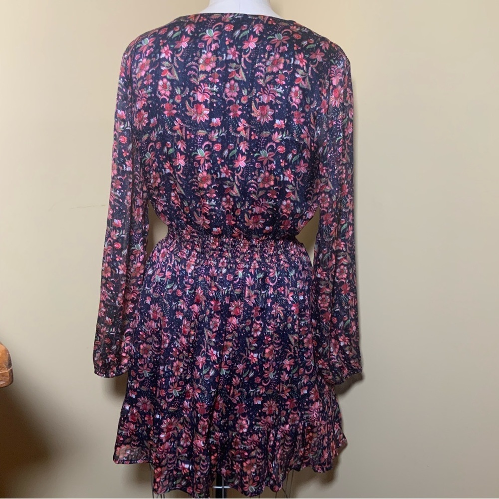 AQUA Ruffled Floral Paisley Dress .Size M - Picture 3 of 6